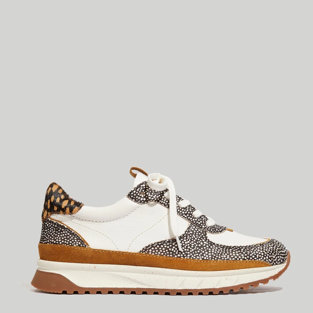 Madewell White and Brown Sneakers with Sporty Design